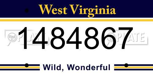 1484867 West Virginia License Plate