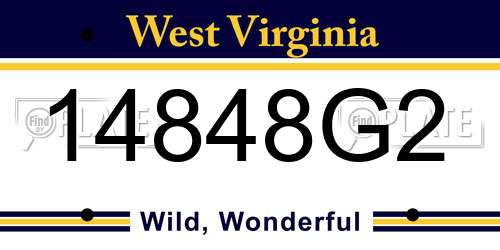 14848G2 West Virginia License Plate