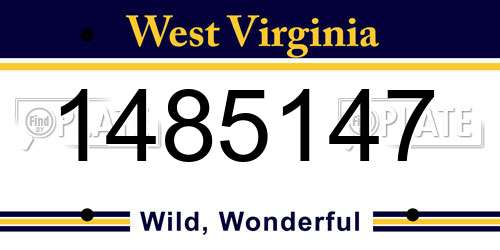 1485147 West Virginia License Plate