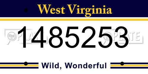 1485253 West Virginia License Plate