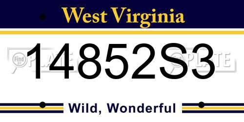 14852S3 West Virginia License Plate