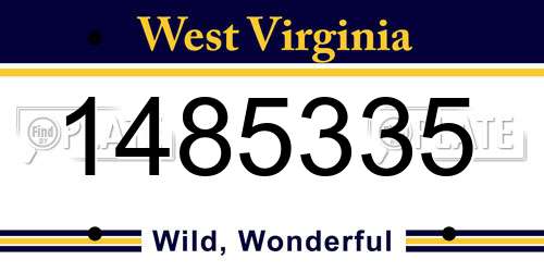 1485335 West Virginia License Plate