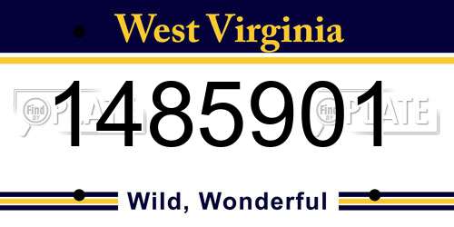 1485901 West Virginia License Plate