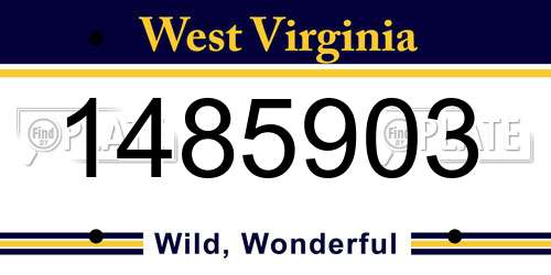 1485903 West Virginia License Plate