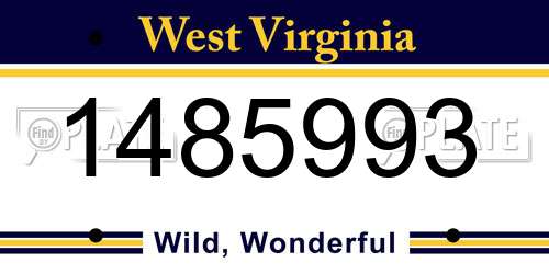 1485993 West Virginia License Plate