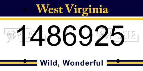 1486925 West Virginia License Plate