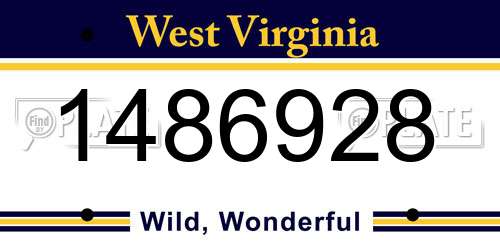 1486928 West Virginia License Plate