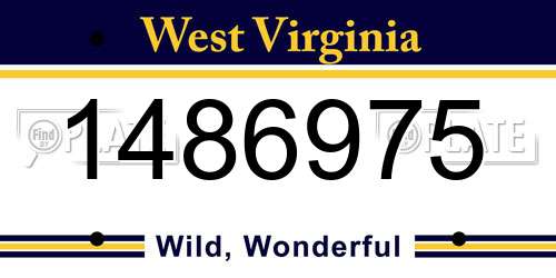 1486975 West Virginia License Plate