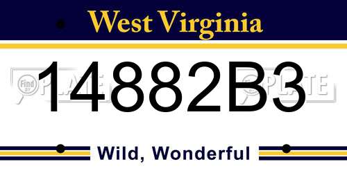 14882B3 West Virginia License Plate