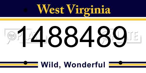 1488489 West Virginia License Plate