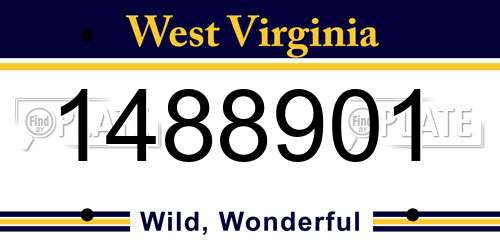 1488901 West Virginia License Plate