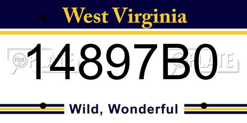 14897B0 West Virginia License Plate