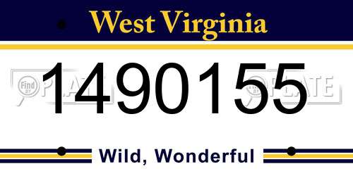 1490155 West Virginia License Plate