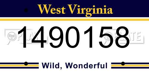 1490158 West Virginia License Plate