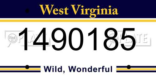 1490185 West Virginia License Plate