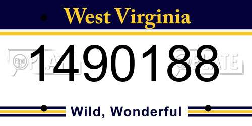 1490188 West Virginia License Plate