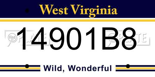 14901B8 West Virginia License Plate