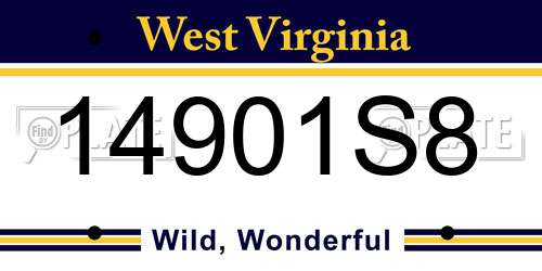 14901S8 West Virginia License Plate