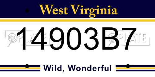 14903B7 West Virginia License Plate