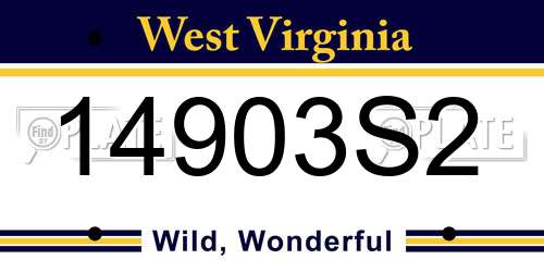 14903S2 West Virginia License Plate