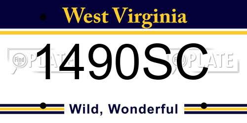 1490SC West Virginia License Plate