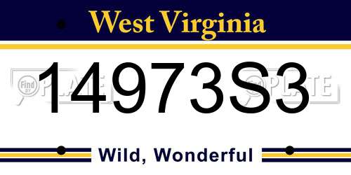 14973S3 West Virginia License Plate