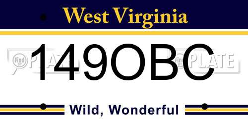 149OBC West Virginia License Plate