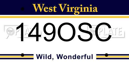 149OSC West Virginia License Plate