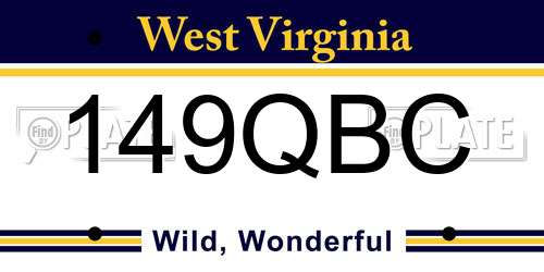 149QBC West Virginia License Plate