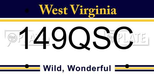149QSC West Virginia License Plate