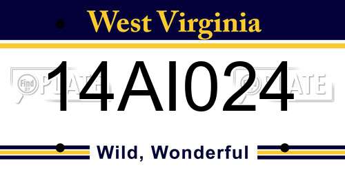 14AI024 West Virginia License Plate