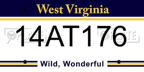 14AT176 West Virginia License Plate