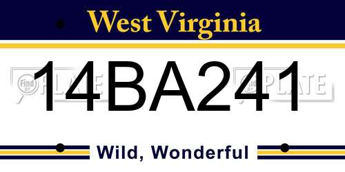 14BA241 West Virginia License Plate