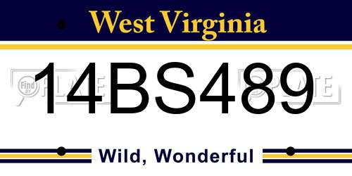 14BS489 West Virginia License Plate