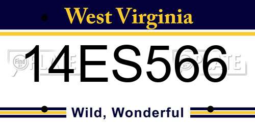 14ES566 West Virginia License Plate