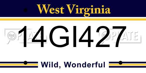 14GI427 West Virginia License Plate
