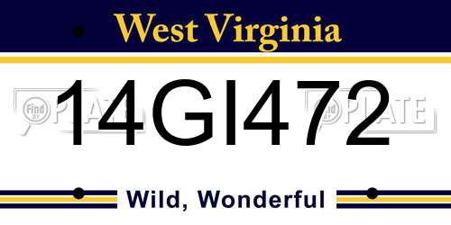 14GI472 West Virginia License Plate