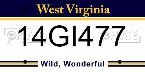 14GI477 West Virginia License Plate