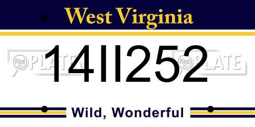 14II252 West Virginia License Plate
