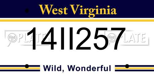 14II257 West Virginia License Plate
