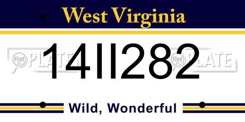 14II282 West Virginia License Plate