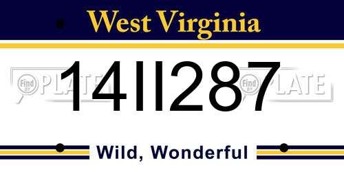 14II287 West Virginia License Plate
