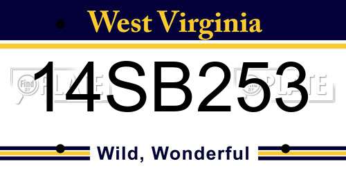 14SB253 West Virginia License Plate