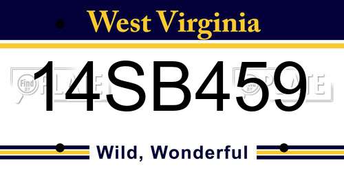 14SB459 West Virginia License Plate