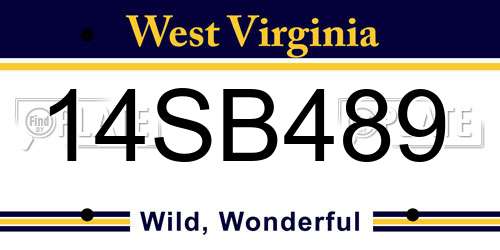 14SB489 West Virginia License Plate
