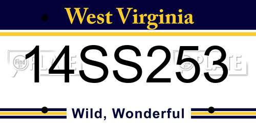 14SS253 West Virginia License Plate