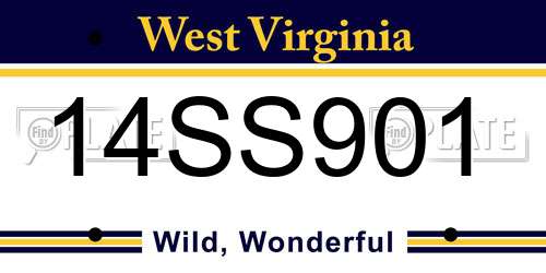 14SS901 West Virginia License Plate