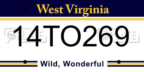 14TO269 West Virginia License Plate