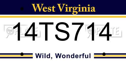 14TS714 West Virginia License Plate
