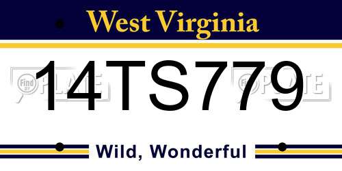 14TS779 West Virginia License Plate